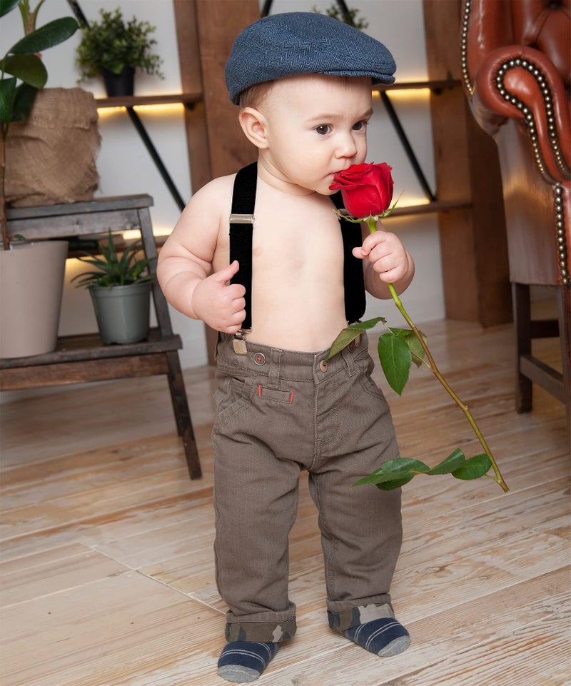 trilece Black Suspenders for Boys Kids Girls and Toddlers Baby - Adjustable Elastic 1 inch Wide Y Shape Suspender Strong Clips (6 Years to 5 Feet Tall, Black) - Image 5